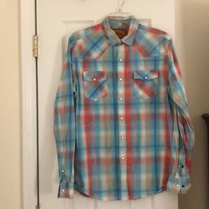 Western style collared snap button down